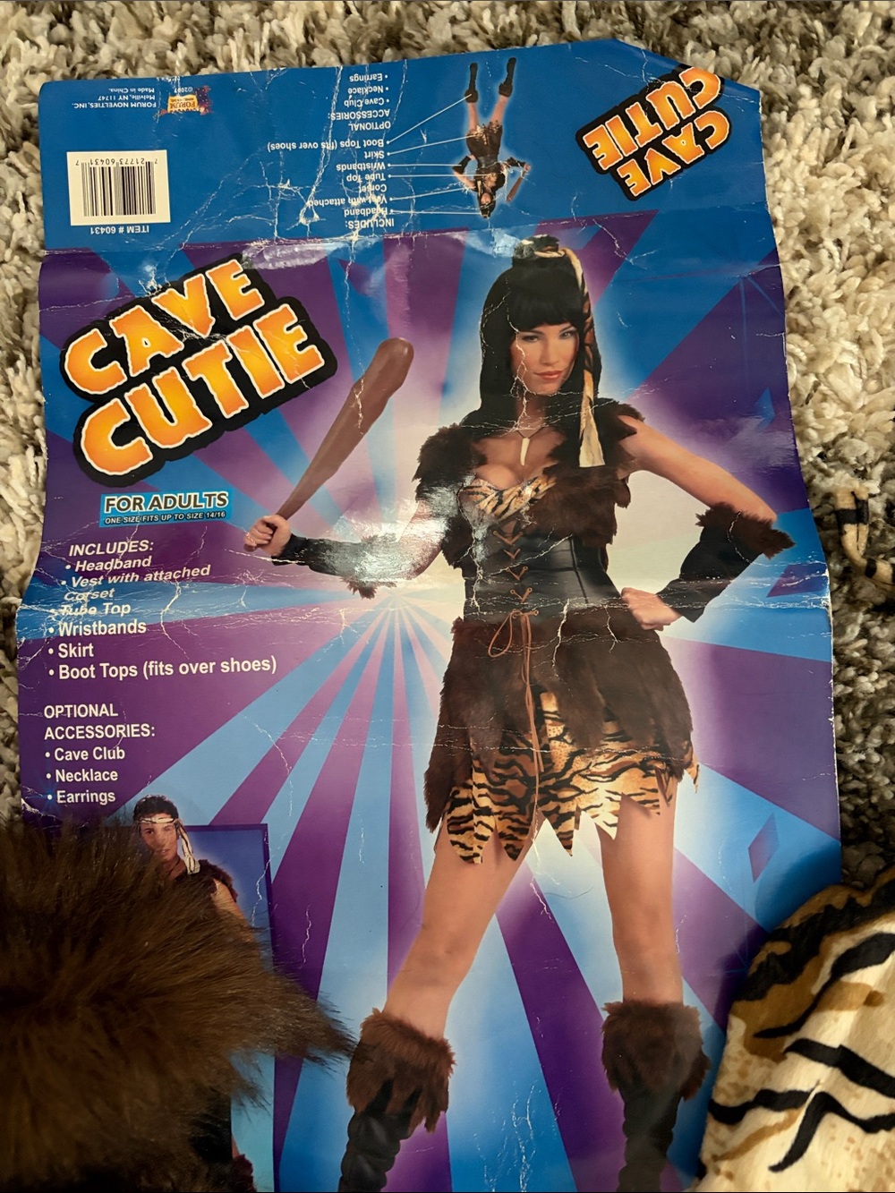 Cave Cutie Women’s Brown Tiger-Print Cavewoman Halloween Costume size OS